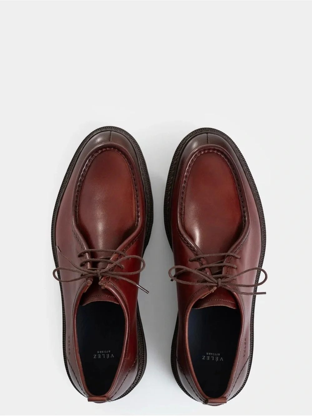 Men's Leather Derby Shoes in rich Brown European 43 U.S. 10